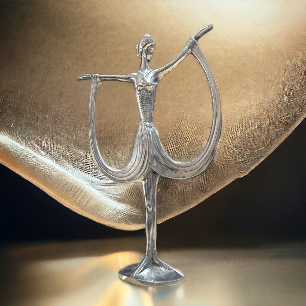 Art Deco Dancer by Ann Kary Vintage Pewter Sculpture 21” Tall - Picture 2 of 5